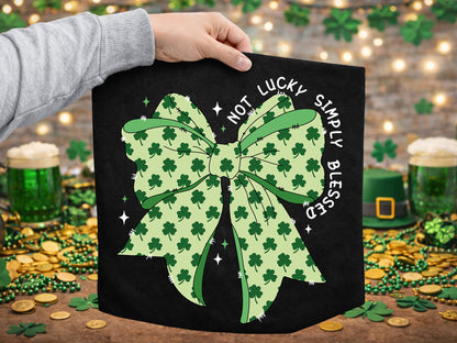 Not Lucky Simply Blessed, Coquette St Patrick's Day PNG