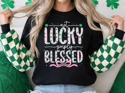 Not Lucky Simply Blessed, Preppy St Patrick's PNG