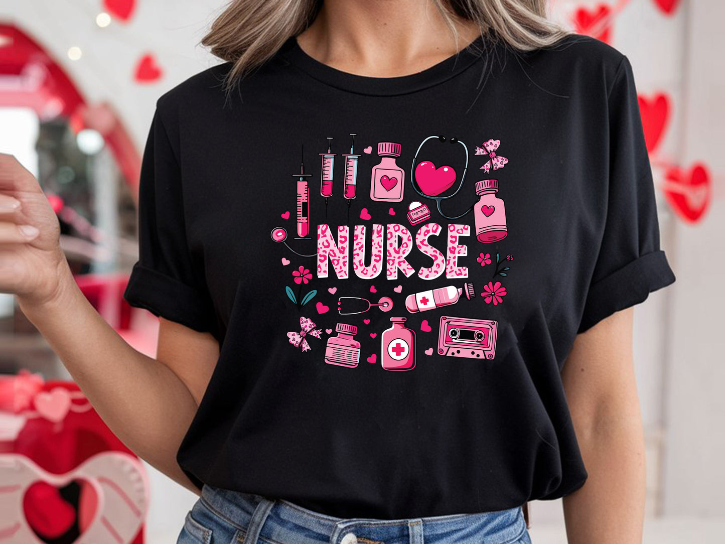 Nurse Coquette Valentine Sublimation Design Free