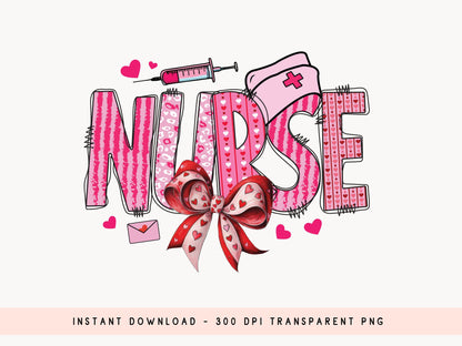 Nurse Coquette Valentines Sublimation Design