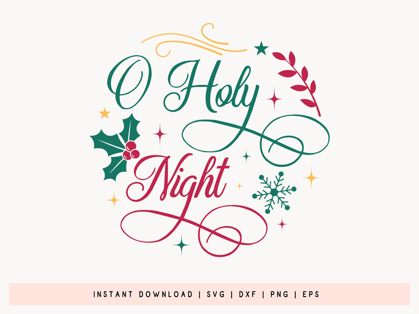 O Holy Night - Festive Christmas SVG Vector