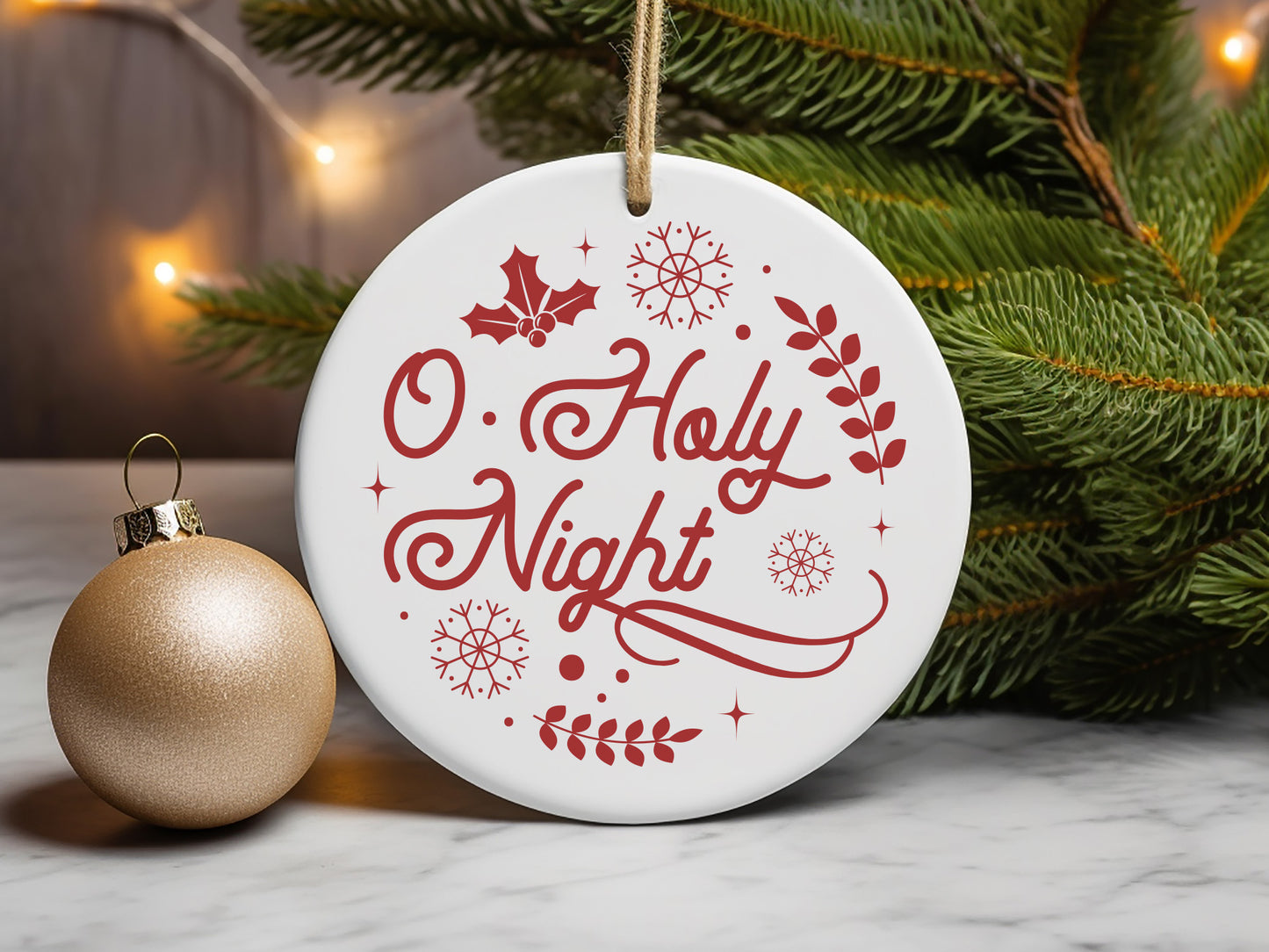 O Holy Night - Printable Christmas Ornament SVG