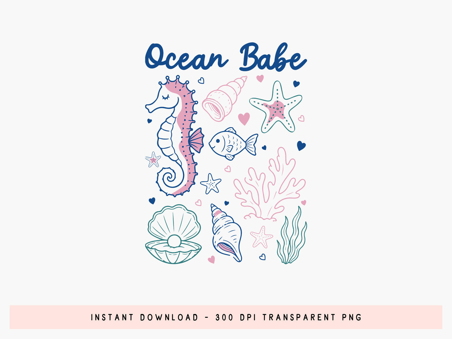 Ocean Babe, Coastal Summer PNG Sublimation
