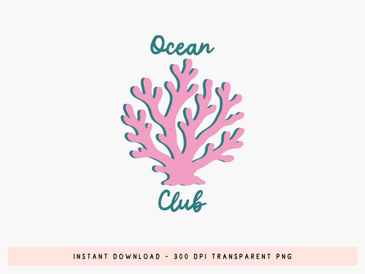 Ocean Club, Coastal Summer Sublimation PNG