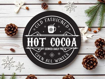 Old Fashioned Hot Cocoa - Printable Winter Sign SVG