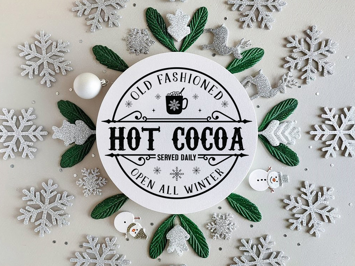 Old Fashioned Hot Cocoa - Printable Winter Sign SVG