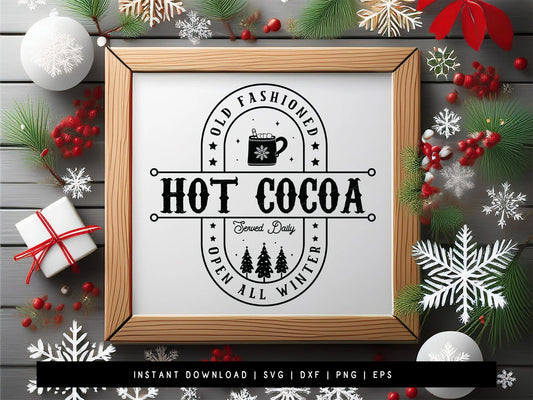 Old Fashioned Hot Cocoa Sign Making SVG