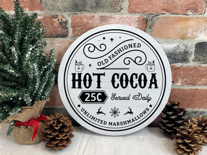 Old Fashioned Hot Cocoa Wood Sign SVG