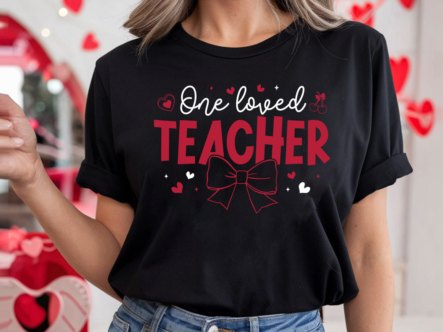 One Loved Teacher - Valentines Day SVG Vector