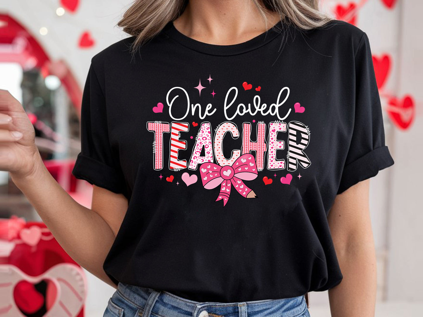 One Loved Teacher Coquette Valentine Sublimation