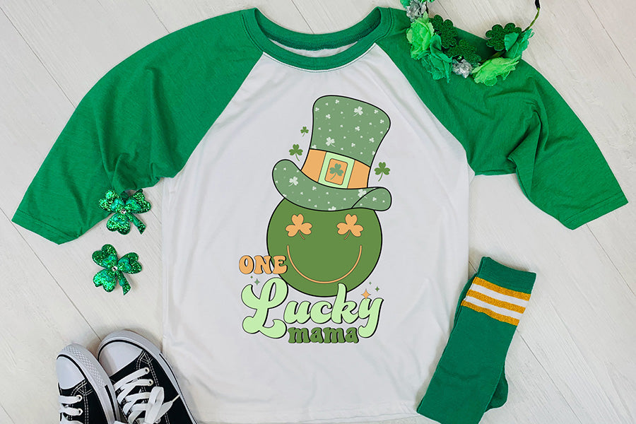 One Lucky Mama Shirt, St Patricks Day Retro Sublimation