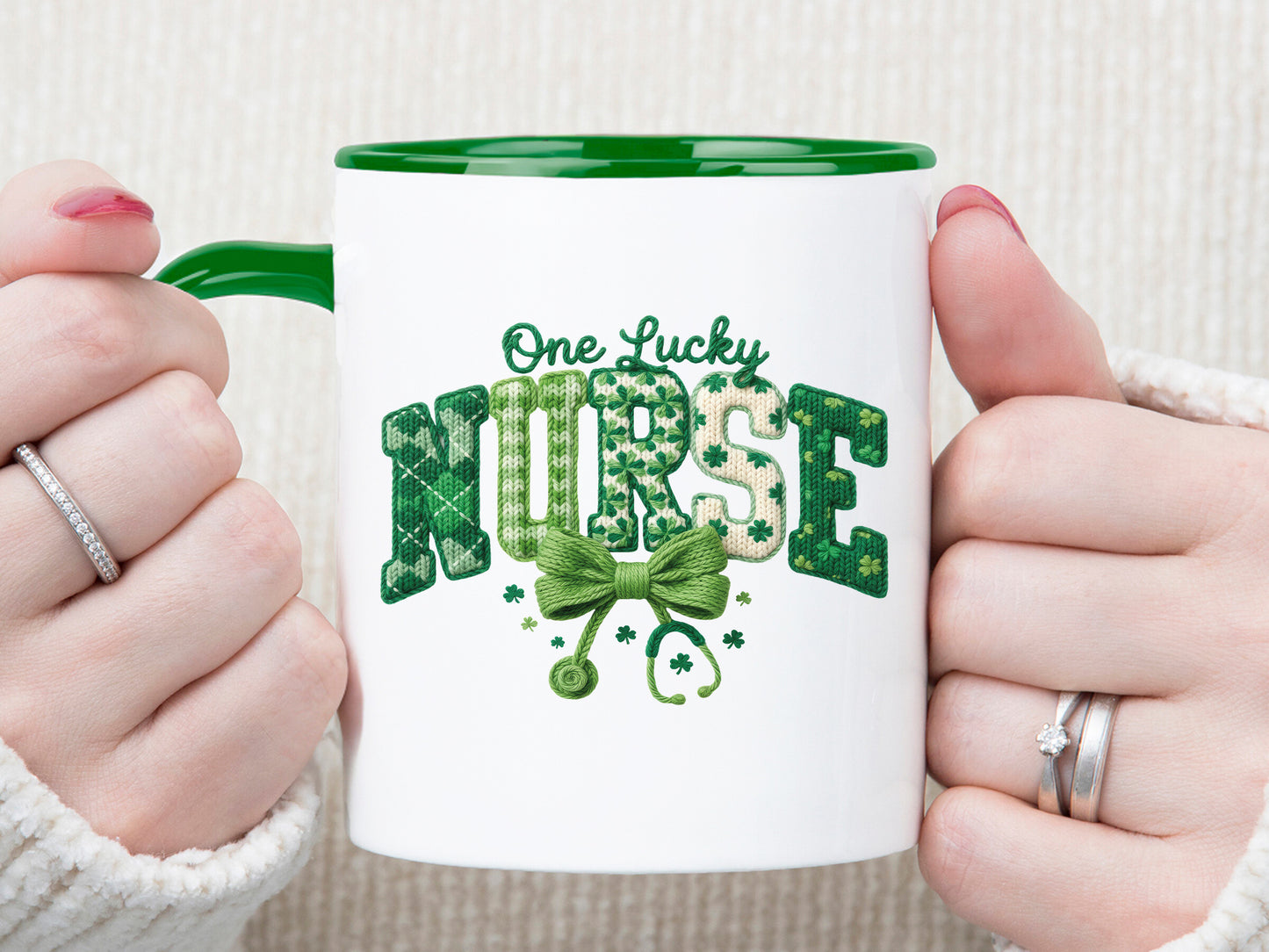 One Lucky Nurse, Faux Yarn St Patrick's Day PNG