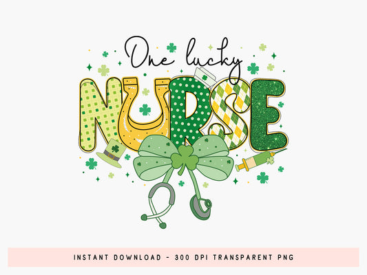 One Lucky Nurse, Preppy St Patrick's Day PNG