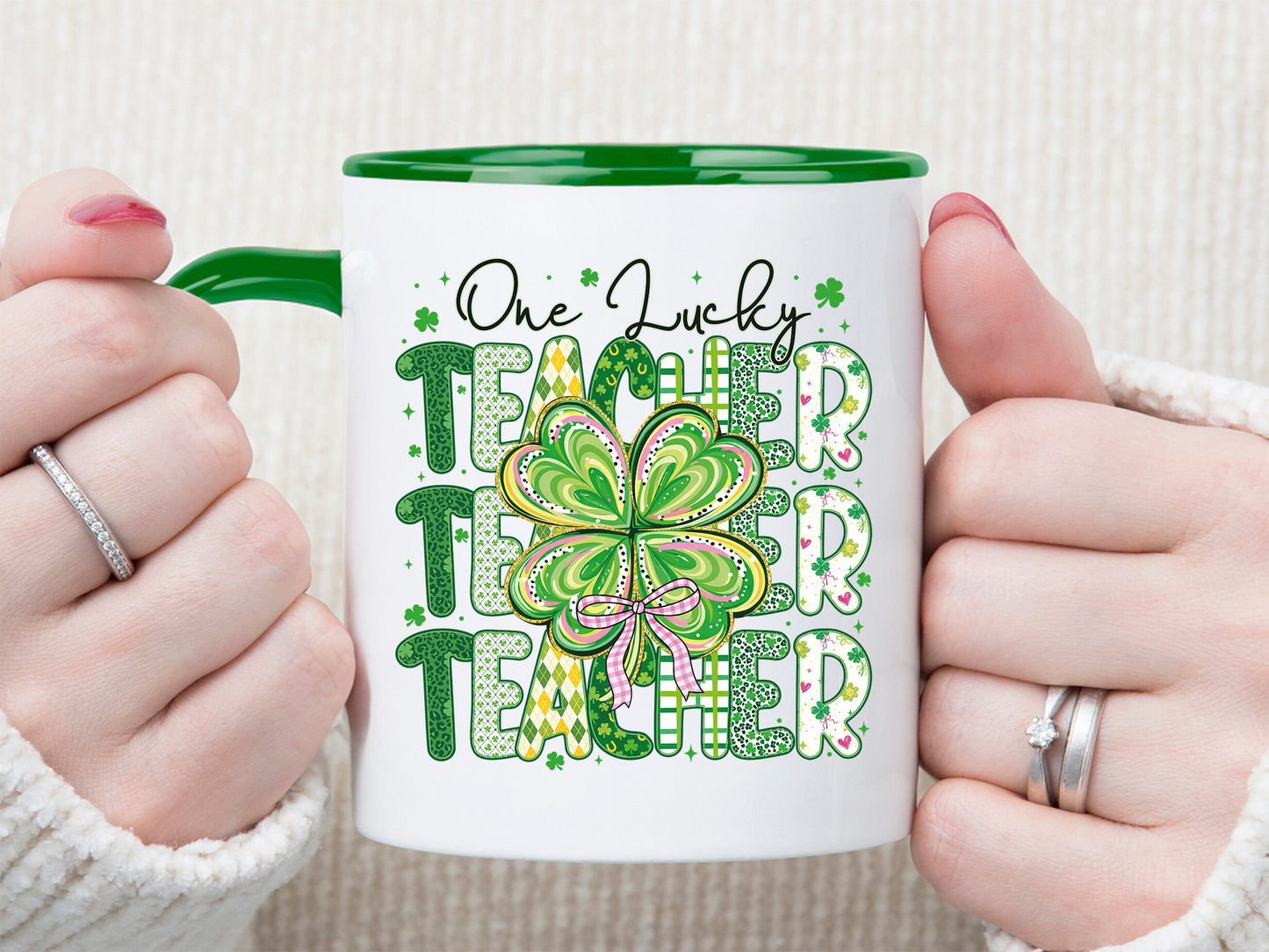 One Lucky Teacher, Preppy St Patrick's Day PNG
