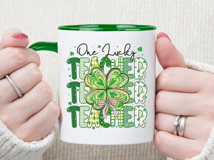 One Lucky Teacher, Preppy St Patrick's Day PNG