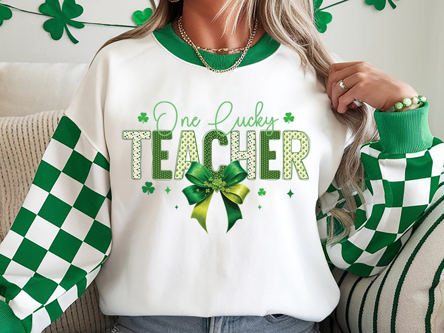 One Lucky Teacher, St Patrick's Day Sublimation PNG