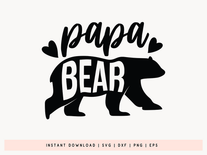 Papa Bear, Father's Day SVG Design