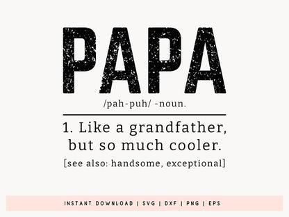 Papa Definition, Father's Day Shirt Design SVG