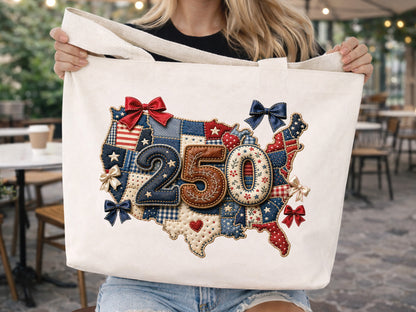 Patchwork 250th Anniversary USA Map PNG