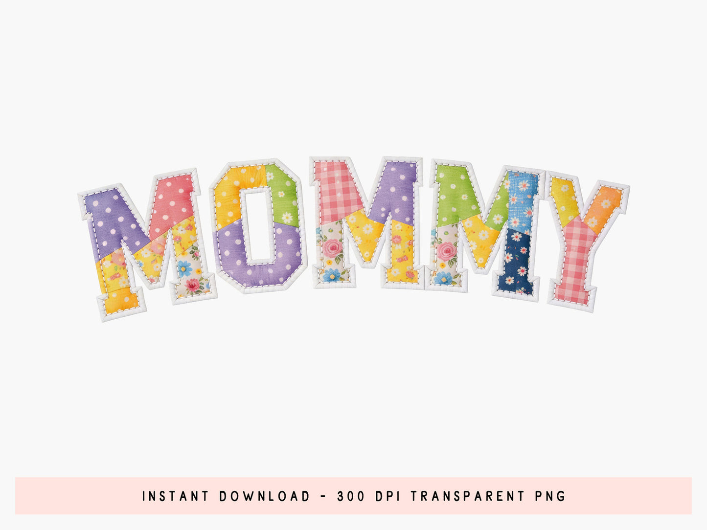 Patchwork Floral Mommy Sublimation PNG Design