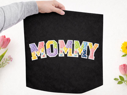Patchwork Floral Mommy Sublimation PNG Design
