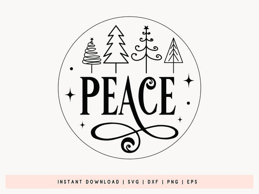 Peace - Cute Christmas Ornament SVG