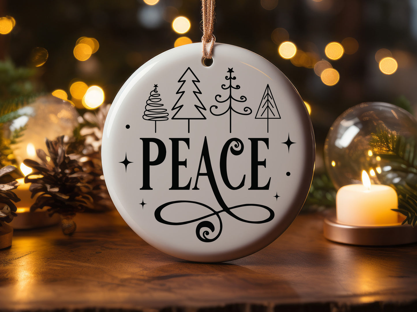 Peace - Cute Christmas Ornament SVG