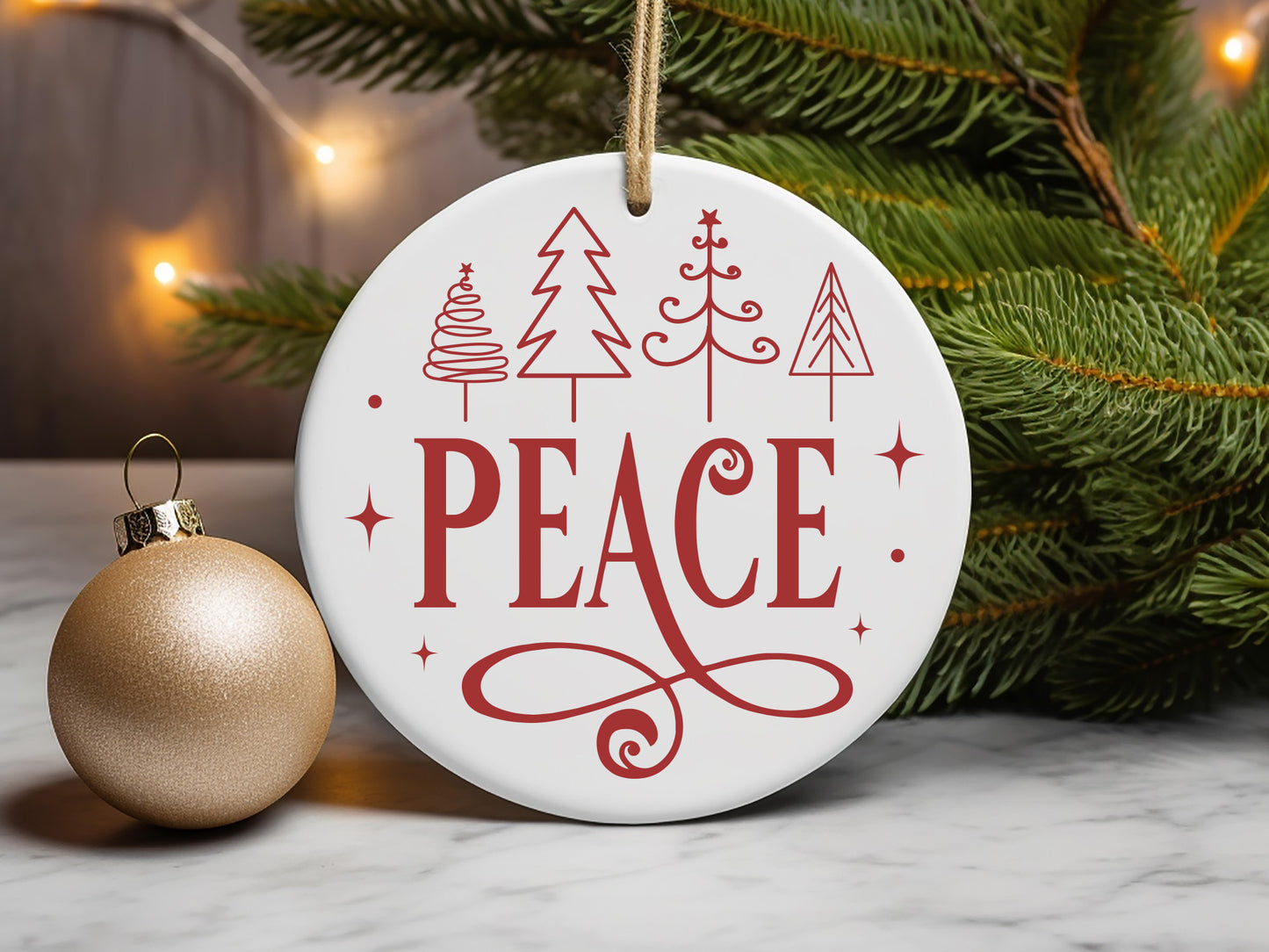 Peace - Cute Christmas Ornament SVG