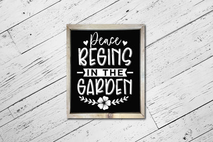 Peace Begins in the Garden, Gardening SVG