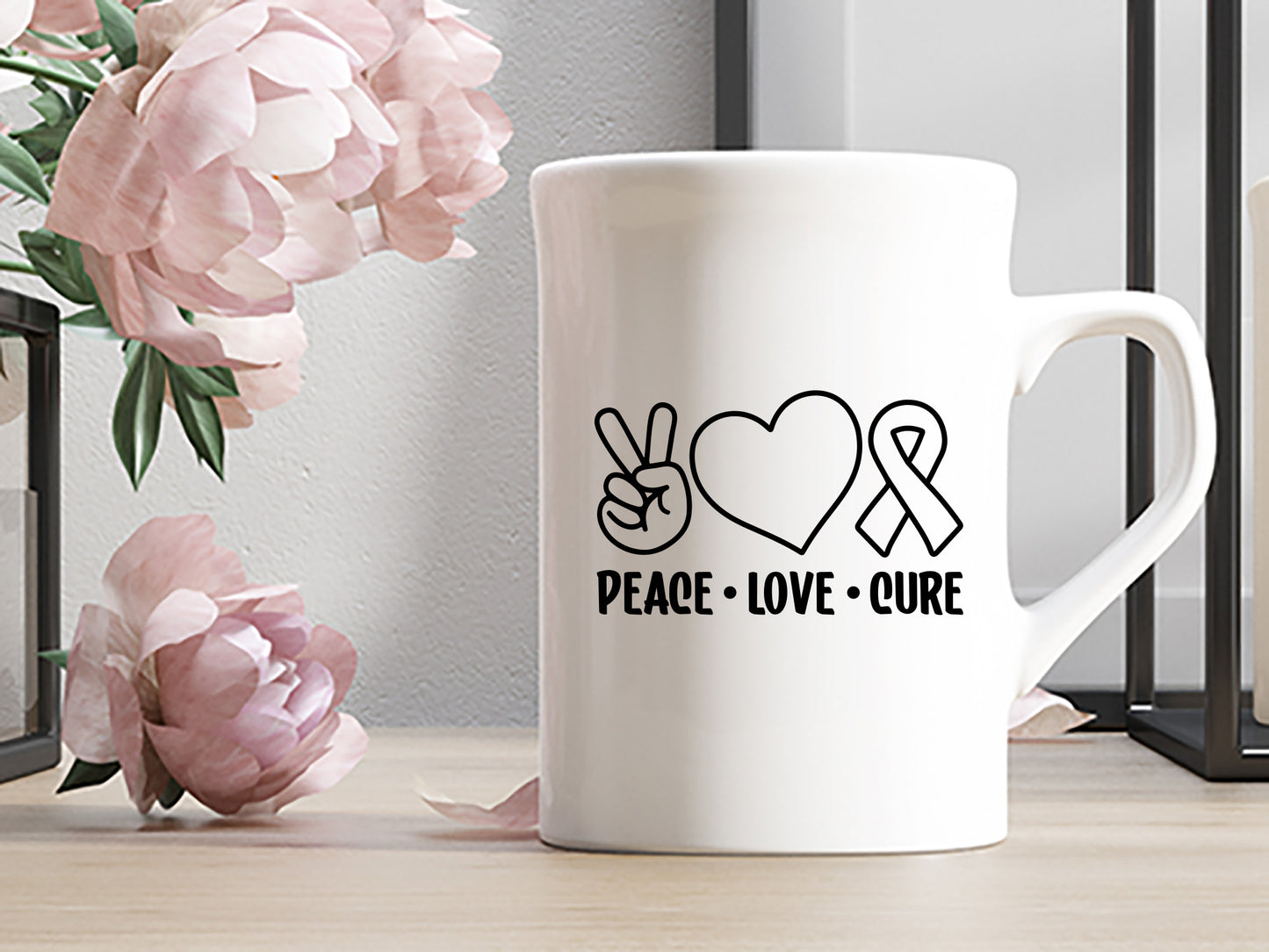 Peace Love Cure - Breast Cancer SVG