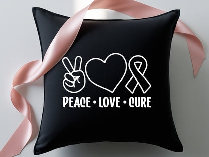 Peace Love Cure - Breast Cancer SVG