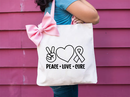 Peace Love Cure - Breast Cancer SVG