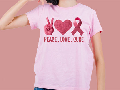 Peace Love Cure - Breast Cancer Sublimation