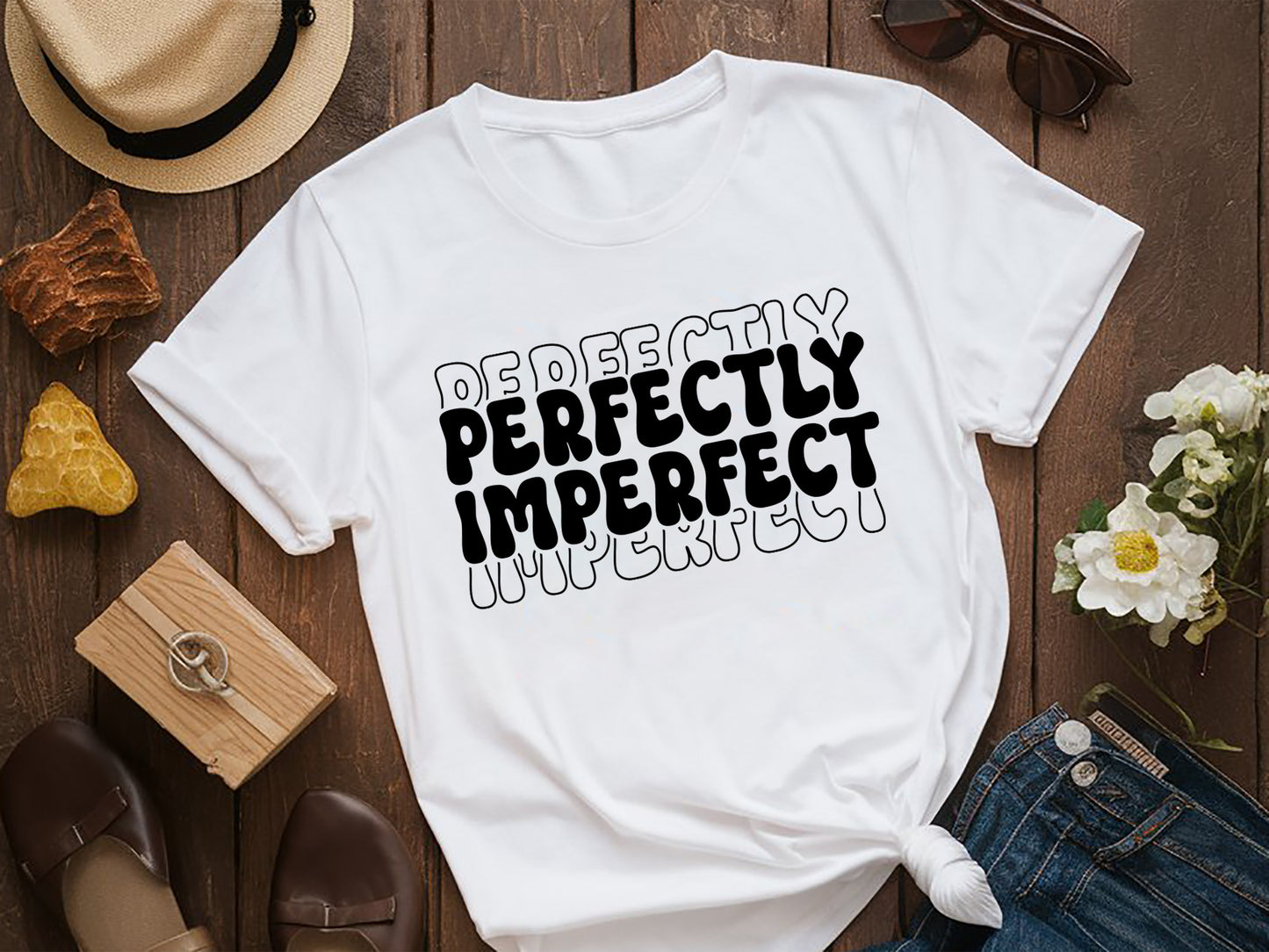 Perfectly Imperfect - Retro Motivational SVG