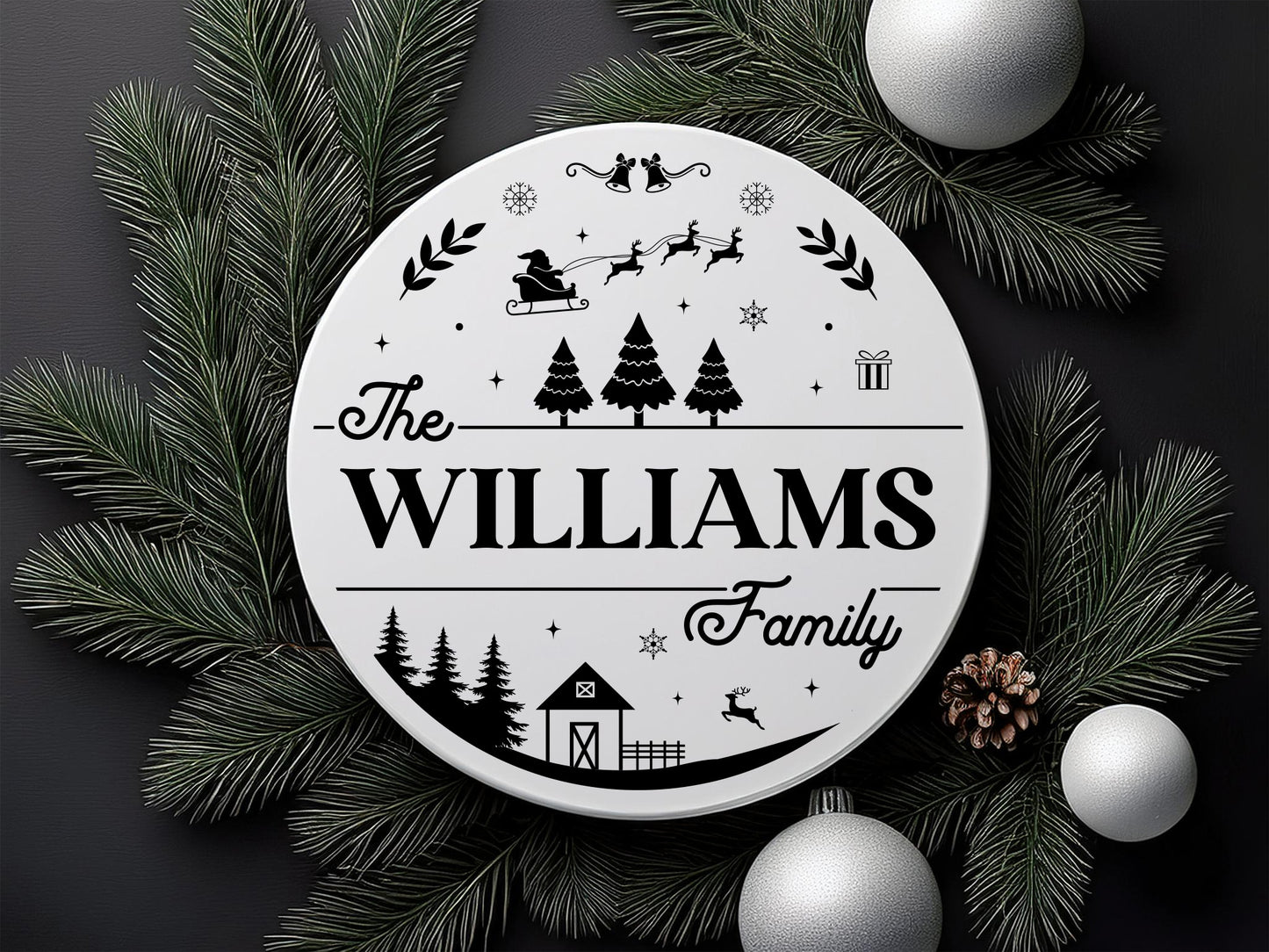 Personalized Christmas Family Name Monogram SVG