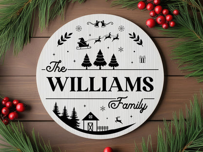 Personalized Christmas Family Name Monogram SVG