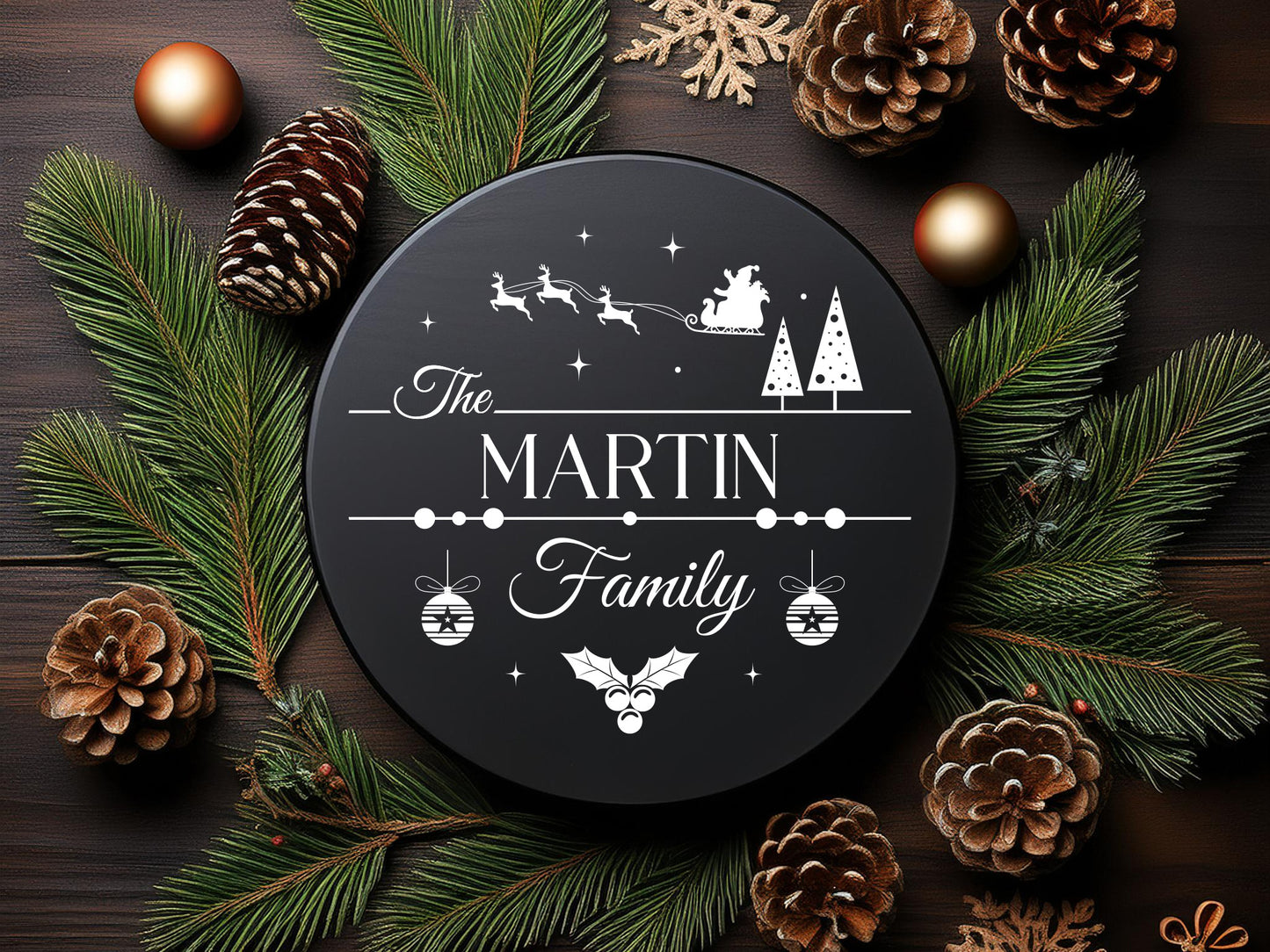 Personalized Christmas Family Name Sign SVG Bundle