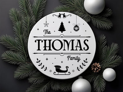 Personalized Christmas Family Name Sign SVG Bundle