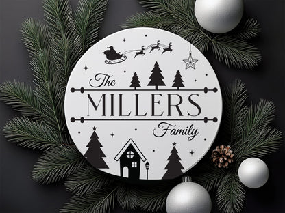 Personalized Christmas Family Name Sign SVG