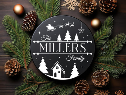 Personalized Christmas Family Name Sign SVG