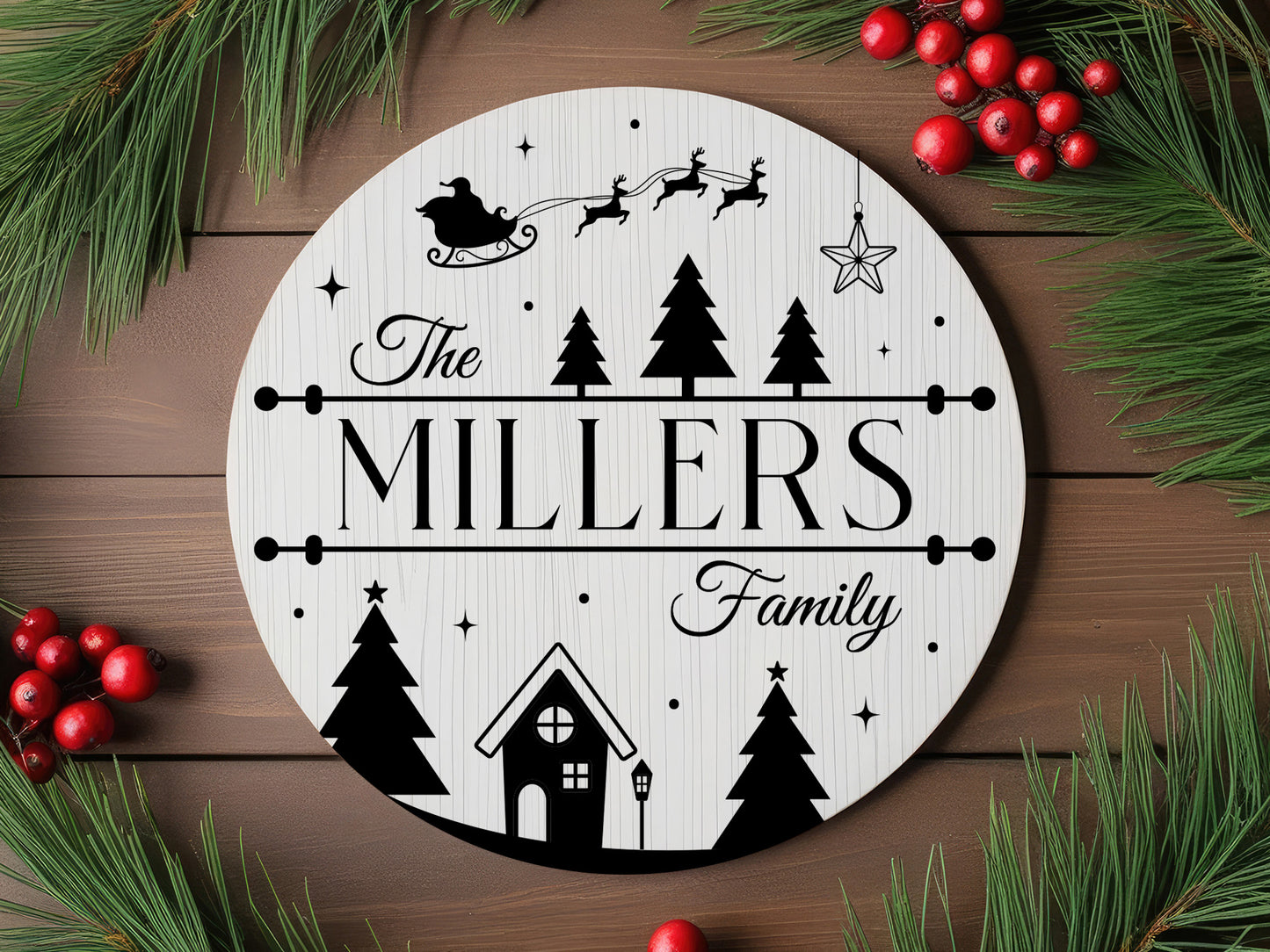 Personalized Christmas Family Name Sign SVG