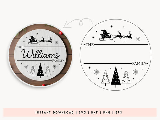 Personalized Name Christmas Family Sign SVG