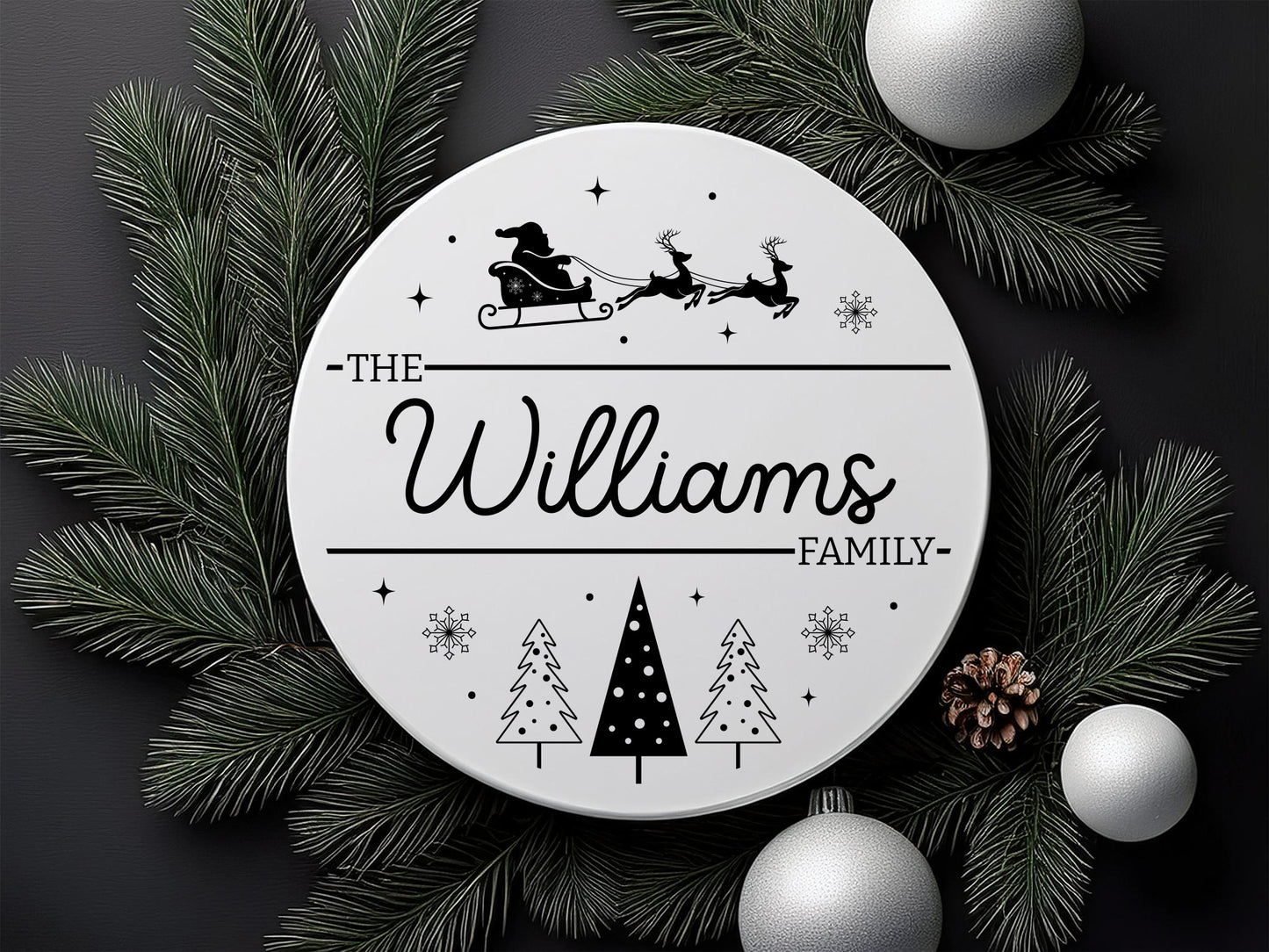 Personalized Name Christmas Family Sign SVG