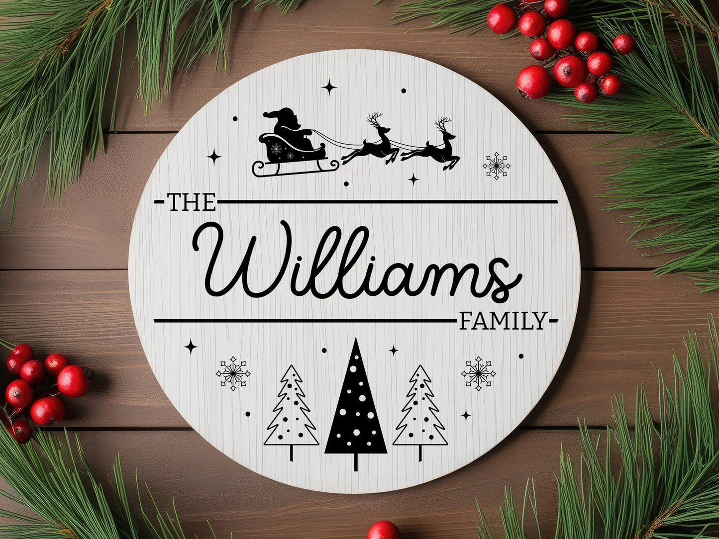 Personalized Name Christmas Family Sign SVG