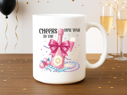 Pink Coquette Cheers to New Year Sublimation PNG