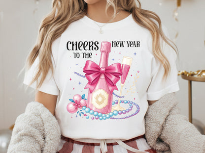 Pink Coquette Cheers to New Year Sublimation PNG