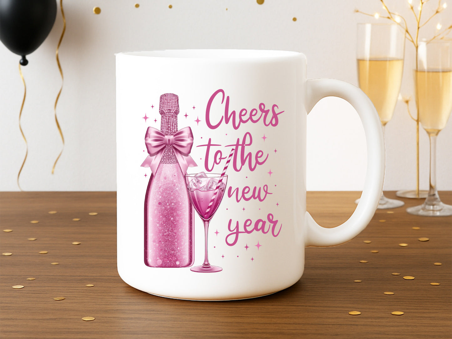 Pink Coquette Cheers to the New Year Sublimation