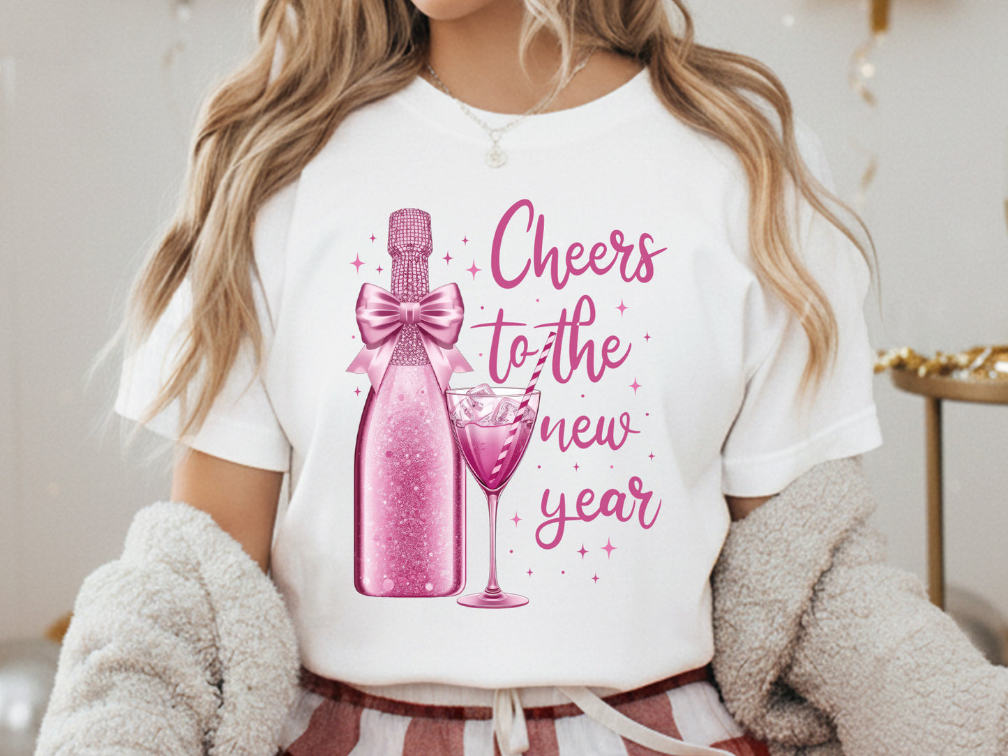 Pink Coquette Cheers to the New Year Sublimation