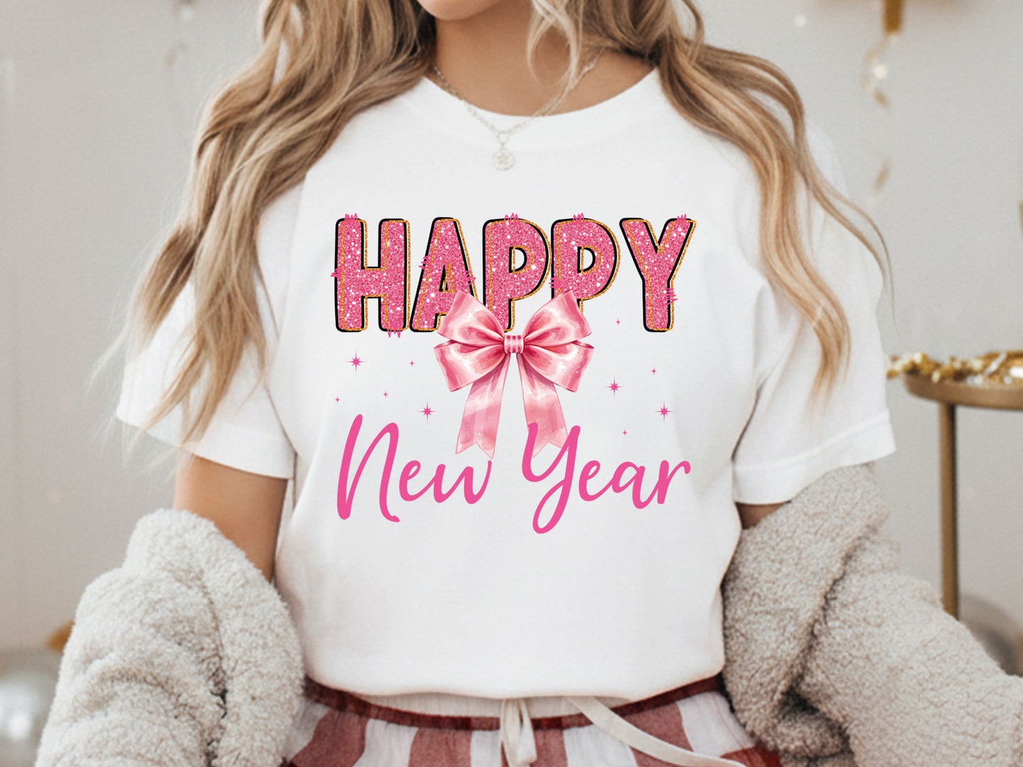 Pink Coquette Happy New Year Sublimation Print