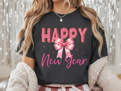 Pink Coquette Happy New Year Sublimation Print